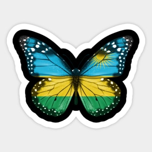 Rwandan Flag  Butterfly - Gift for Rwandan From Rwanda Sticker